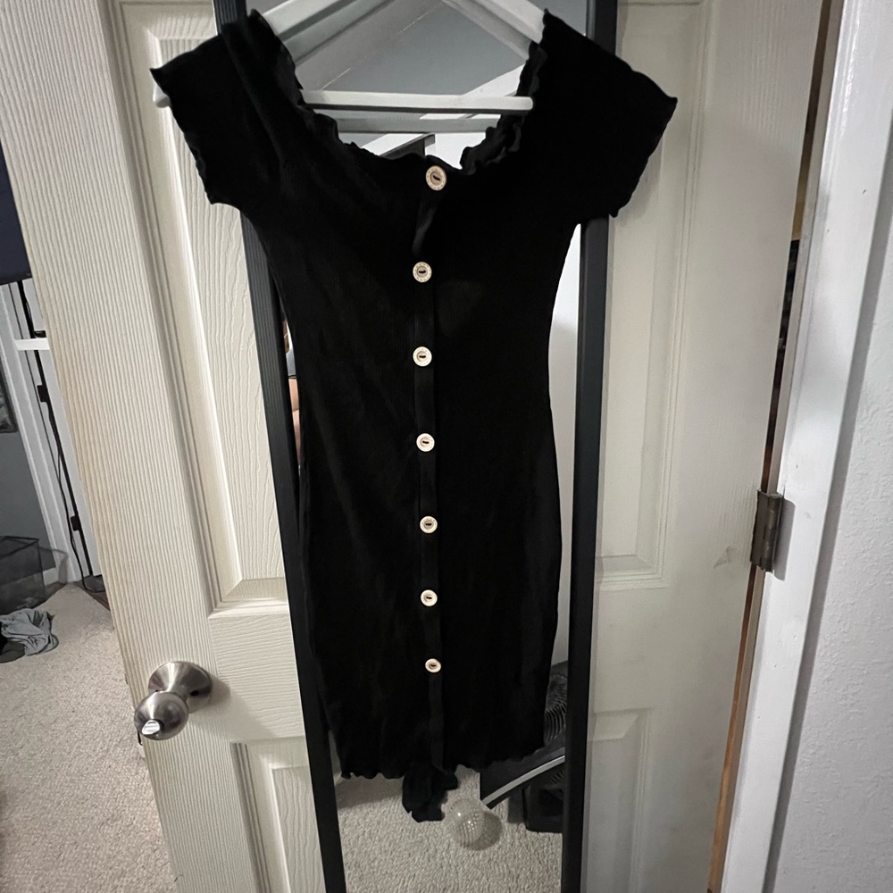 Black off-shoulder dress